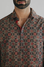 Load image into Gallery viewer, Nizam's Charm Black Kurta