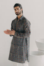 Load image into Gallery viewer, Nizam's Charm Blue Kurta