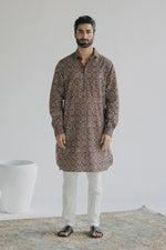 Load image into Gallery viewer, Nizam's Charm Black Kurta